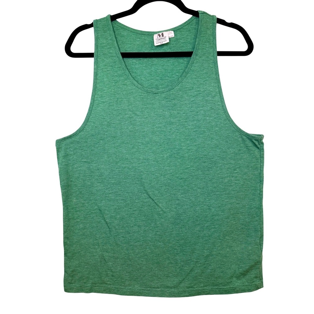 Topman Tank‎ Top Mens Size Medium Green Heathered Sleeveless Scoop Neck Shirt